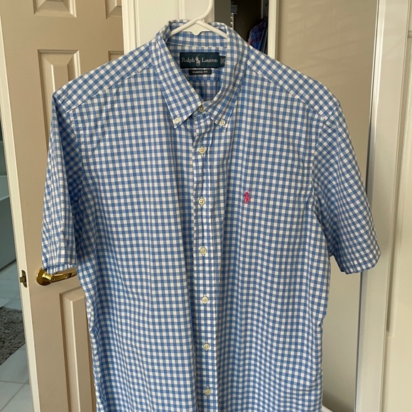 Polo Ralph Lauren Other - Polo blue and white LARGE short sleeve button down